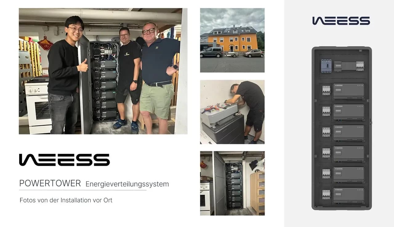 WEESS Powertower Energieverteilungssystem – Installation und Projektübersicht